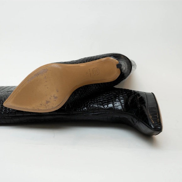 Alexander Vautier black croc embossed stilletto boot - Picture 10 of 11